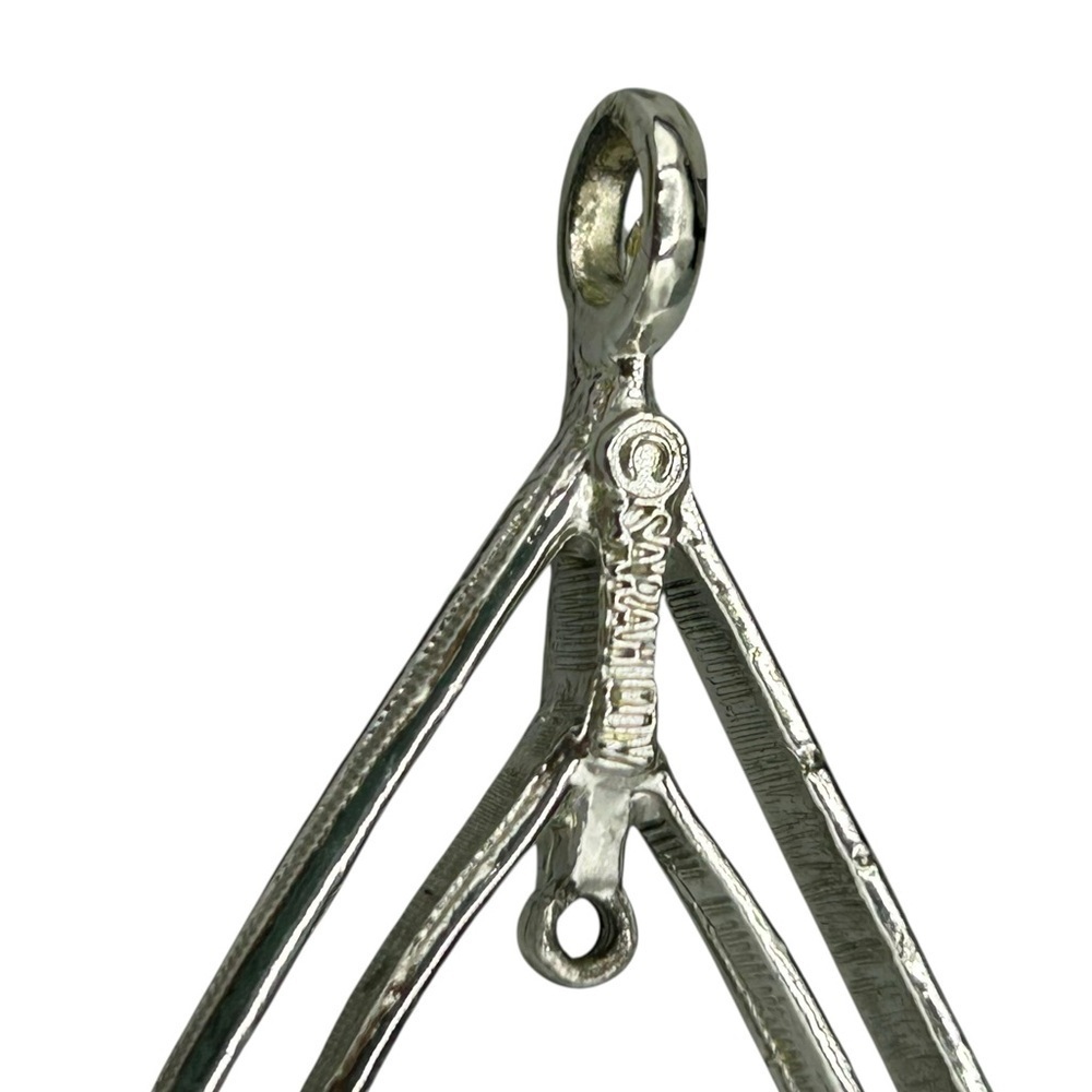 Vintage Sarah Coventry Silver Tone Teardrop Pendant Enhancer Frame - Picture 5 of 8